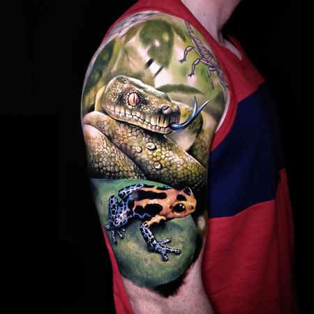 Tattoos - Python and Frog Tattoo - 137274